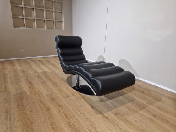 Image 1 of Montel Lounge Chair- Chaise- Armchair -Black - Leather - Design