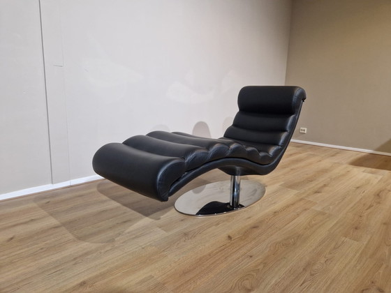 Image 1 of Montel Lounge Chair- Chaise- Armchair -Black - Leather - Design