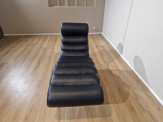 Image 1 of Montel Lounge Chair- Chaise- Armchair -Black - Leather - Design