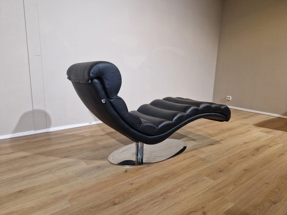 Image 1 of Montel Lounge Chair- Chaise- Armchair -Black - Leather - Design