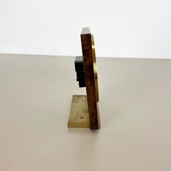Image 1 of Vintage walnut and brass table clock for Kienzle, Germany 1960s