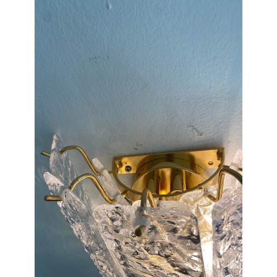 Image 1 of Coppia di applique da parete in vetro di Murano dorato con strisce martellate contemporanee "Listelli" di Simoeng