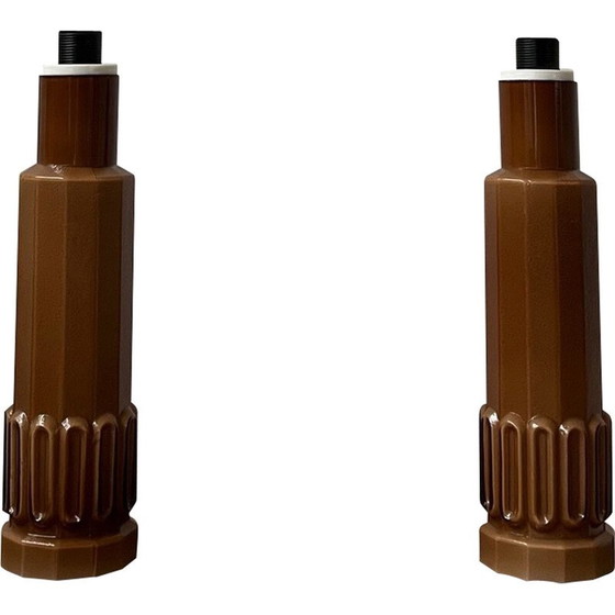 Image 1 of Coppia di lampade da tavolo vintage in vetro stampato Patron per Luxus, Svezia, anni '60