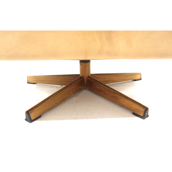 Image 1 of Vintage Minerva rotating armchair in rosewood and leather by Torbjørn Afdal, Sweden 1960