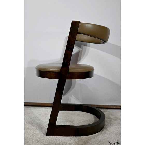 Image 1 of Vintage sycamore desk and armchair set, 1980