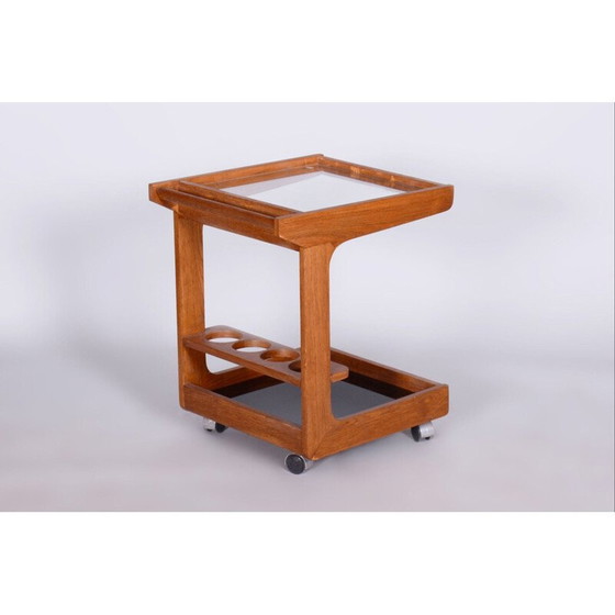 Image 1 of Mid century trolley in mahogany and glass, Czechia 1960s