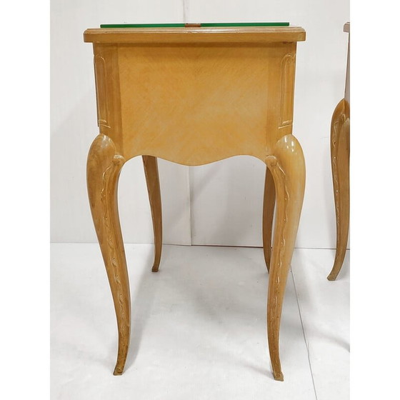 Image 1 of Pair of vintage beech night stands, 1940s