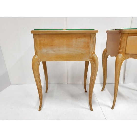 Image 1 of Pair of vintage beech night stands, 1940s