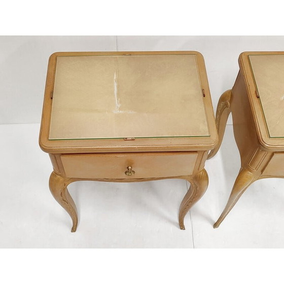 Image 1 of Pair of vintage beech night stands, 1940s