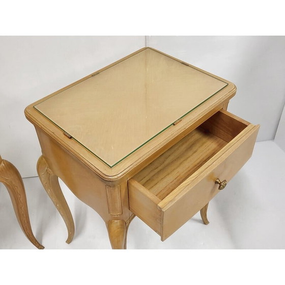 Image 1 of Pair of vintage beech night stands, 1940s