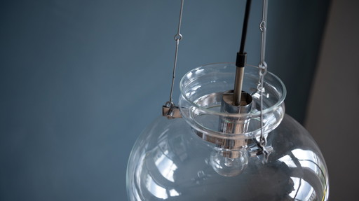 Glass pendant lamp by Glasshütte Limburg by Herbert Proft