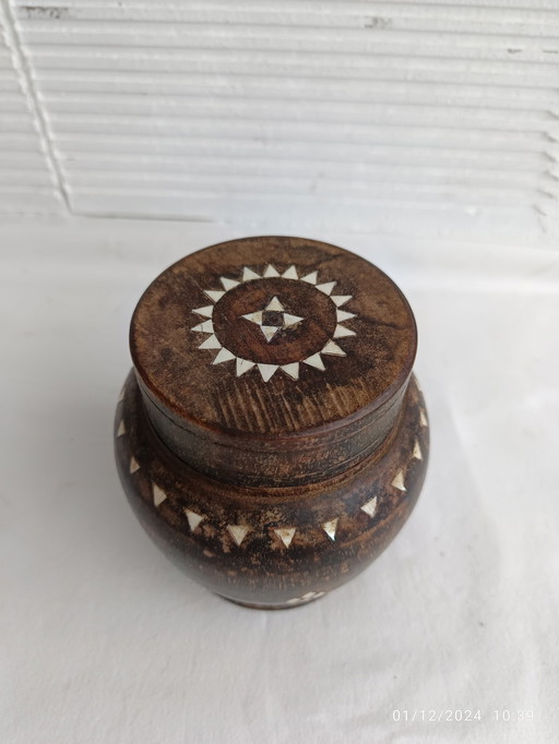 Jewelry Box Or Jar - Bone, Wood Africa - 1950-1960