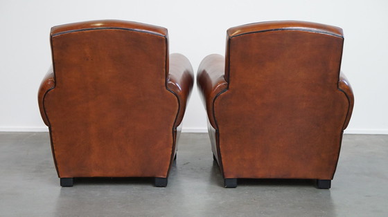 Image 1 of Set Of A Sheep Leather Sofa And Armchairs