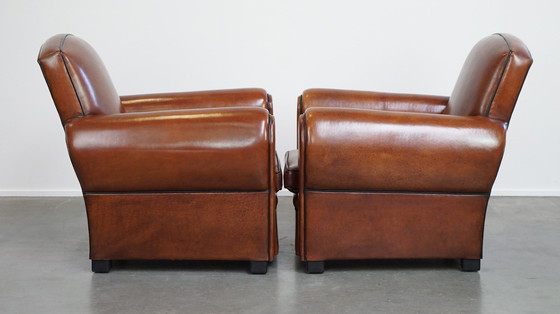 Image 1 of Set Of A Sheep Leather Sofa And Armchairs