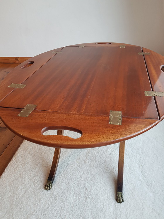 Image 1 of Plateau de Butler anglais Table basse en acajou