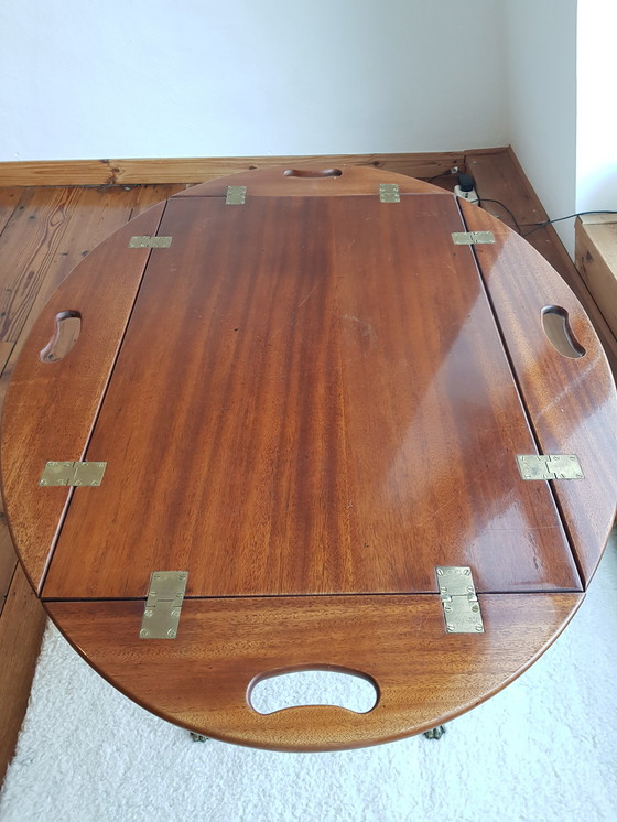 Image 1 of English butler tray coffee table mahogany