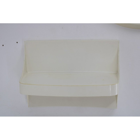 Image 1 of Set di specchio rotondo vintage e due ripiani, Cecoslovacchia anni '70