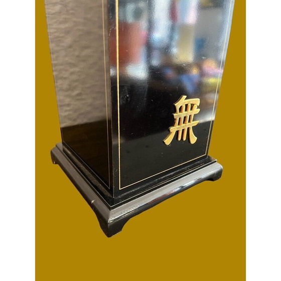 Image 1 of Pair of vintage black-lacquered Osaka lamps for Maison le Dauphin, 1970