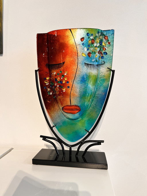 Artful Glass Vase In Stand