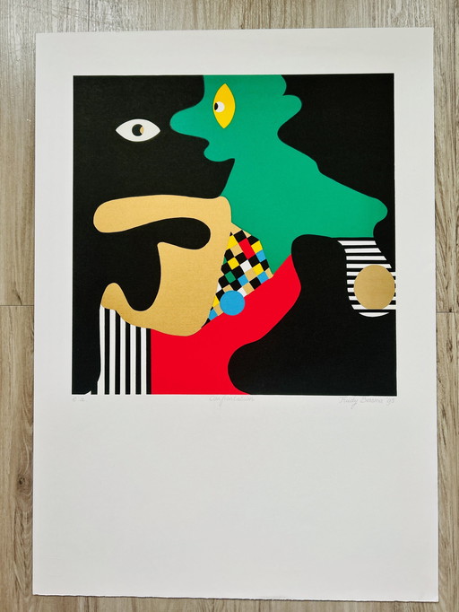 Screenprint Trudy Bersma - Confrontation