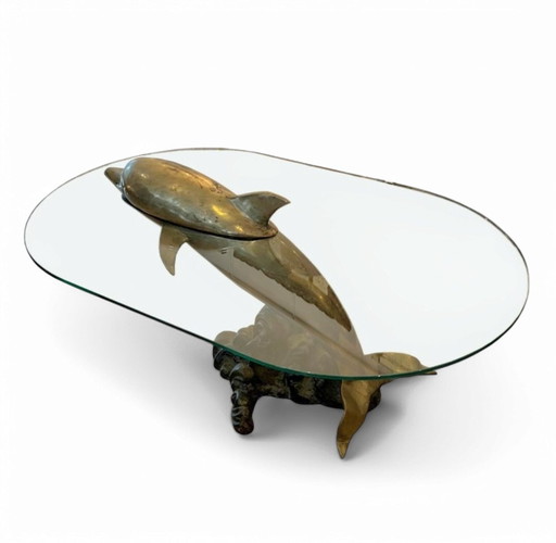 Bronze/ Brass Solid Dolpin Coffee Table
