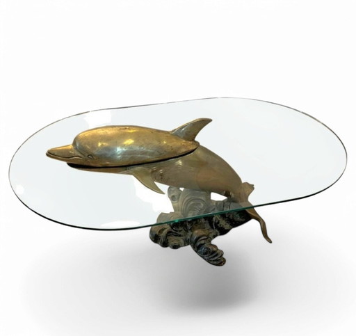 Bronze/ Brass Solid Dolpin Coffee Table
