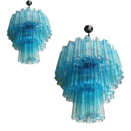 Pair Of 21St Century Italian Murano Glass Sputnik Chandeliers