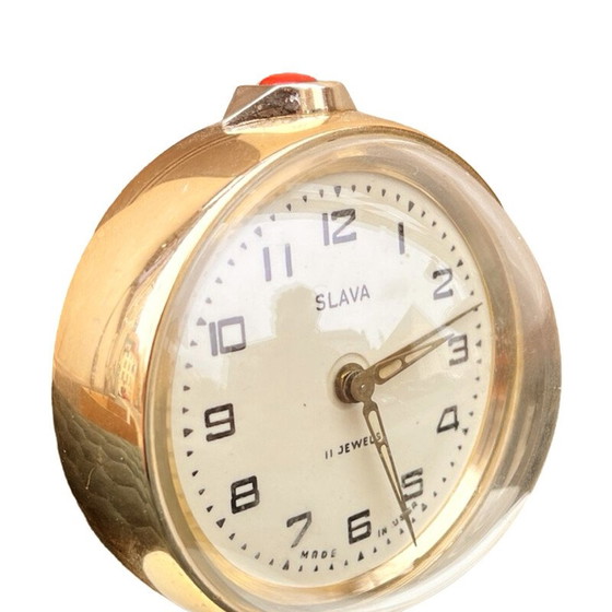 Image 1 of Vintage Slava mechanical alarm clock, USSR 1960s