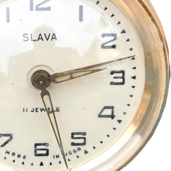 Image 1 of Vintage Slava mechanical alarm clock, USSR 1960s