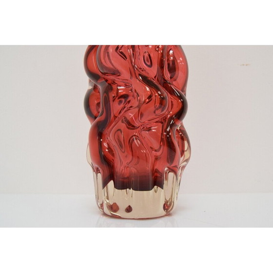 Image 1 of Vintage glass vase by Pavel Hlava for Crystalex Nový Bor, Czechoslovakia 1970s