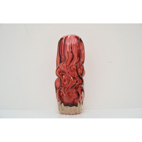 Image 1 of Vintage glass vase by Pavel Hlava for Crystalex Nový Bor, Czechoslovakia 1970s
