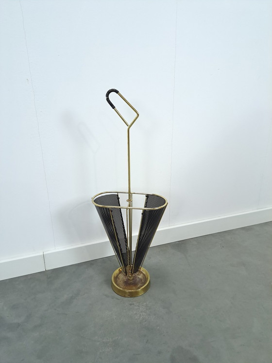 Image 1 of Gold Metallic Umbrella Stand