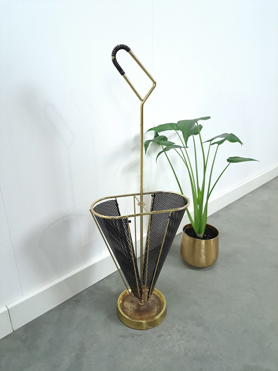 Image 1 of Gold Metallic Umbrella Stand