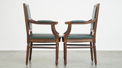 2 X Dark Green Beef Leather Gainsborough Chair