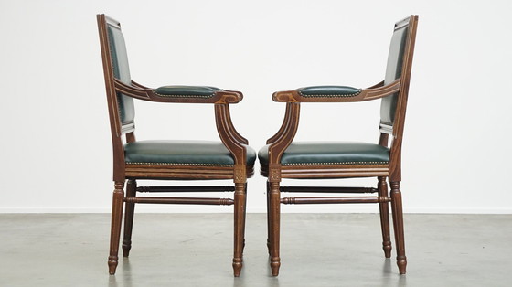 Image 1 of 2 X Dark Green Beef Leather Gainsborough Chair