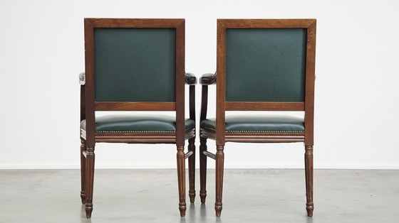 Image 1 of 2 X Dark Green Beef Leather Gainsborough Chair