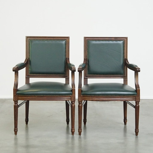 2 X Dark Green Beef Leather Gainsborough Chair