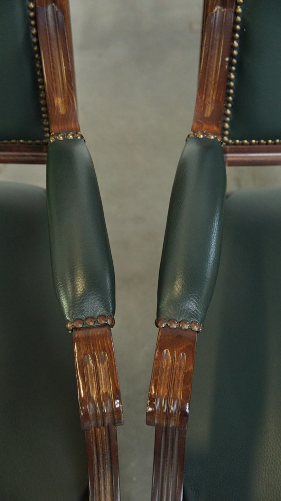 Image 1 of 2 X Dark Green Beef Leather Gainsborough Chair