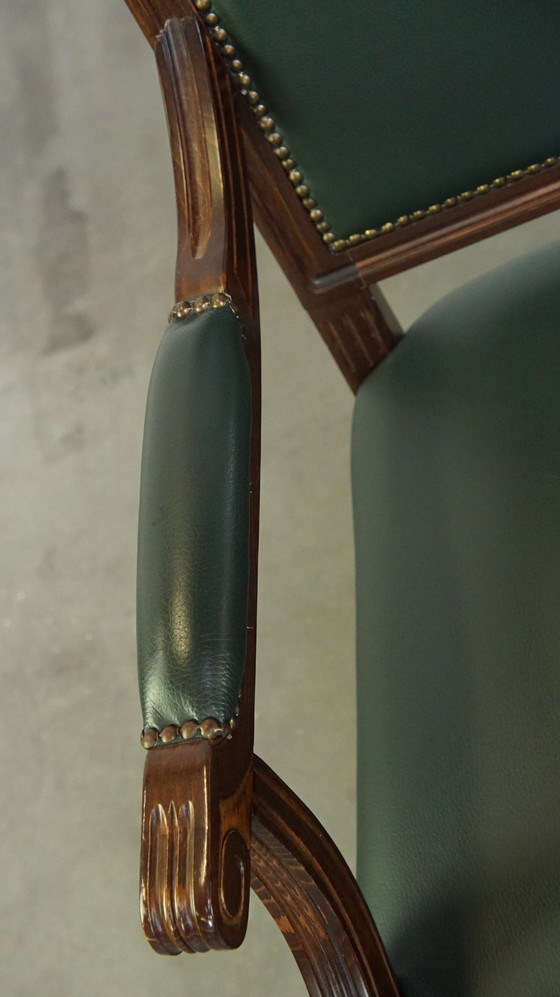 Image 1 of 2 X Dark Green Beef Leather Gainsborough Chair