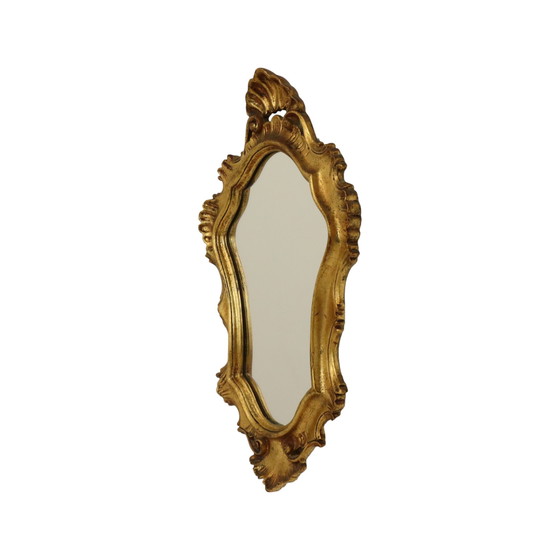 Image 1 of Petit miroir français à crête d'or