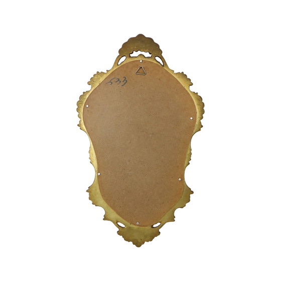 Image 1 of Petit miroir français à crête d'or