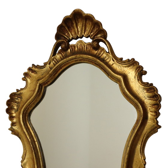 Image 1 of Petit miroir français à crête d'or