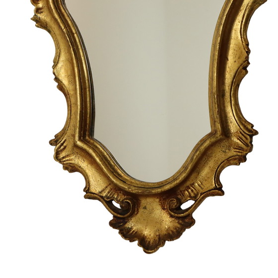 Image 1 of Petit miroir français à crête d'or