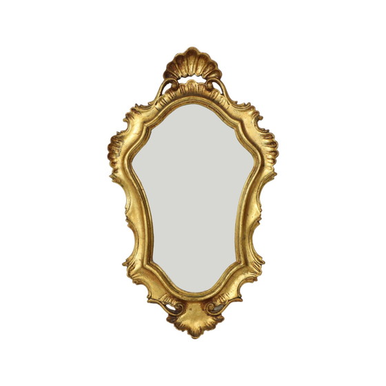 Image 1 of Petit miroir français à crête d'or