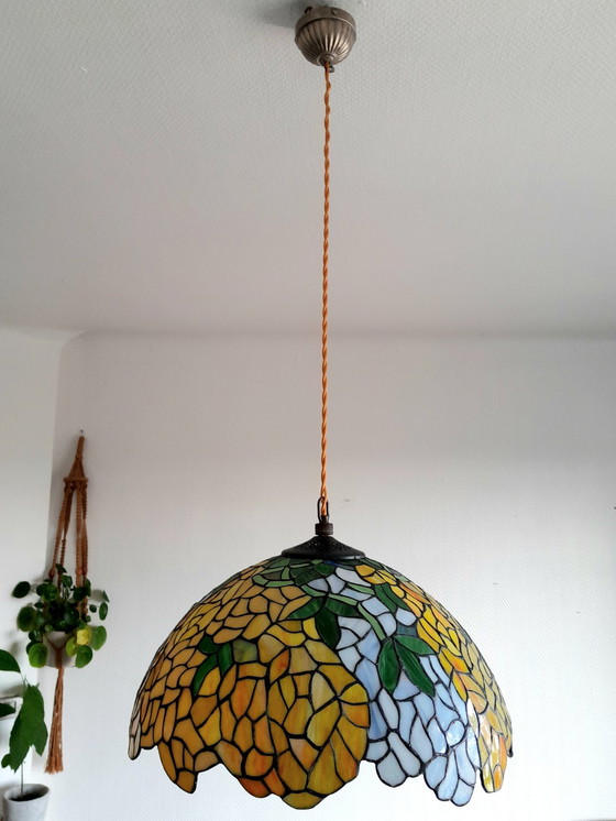 Image 1 of Large Tiffany Art Deco Hanging lamp 1940