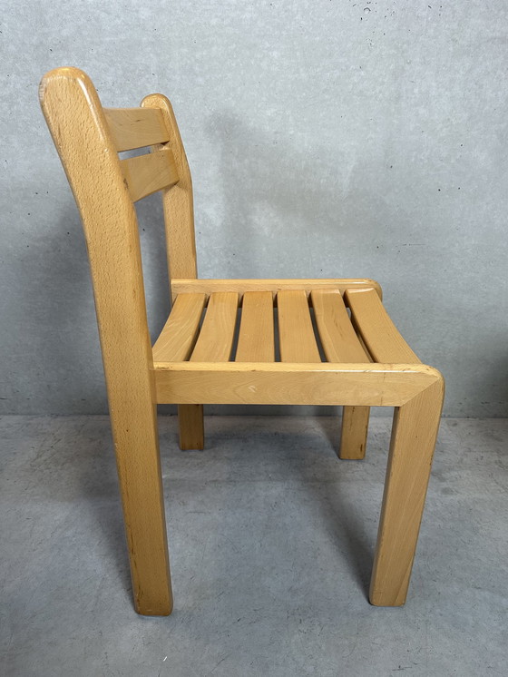 Image 1 of 4x 1980's beech wood chairs