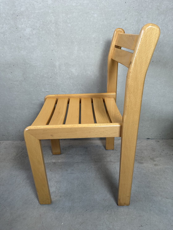 Image 1 of 4x 1980's beech wood chairs