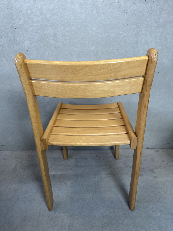 Image 1 of 4x 1980's beech wood chairs