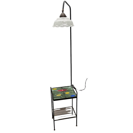 Vintage Reading Lamp With Tile Table