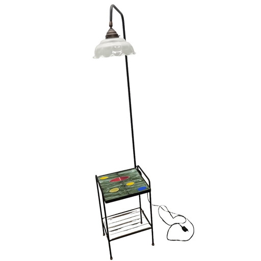 Vintage Reading Lamp With Tile Table